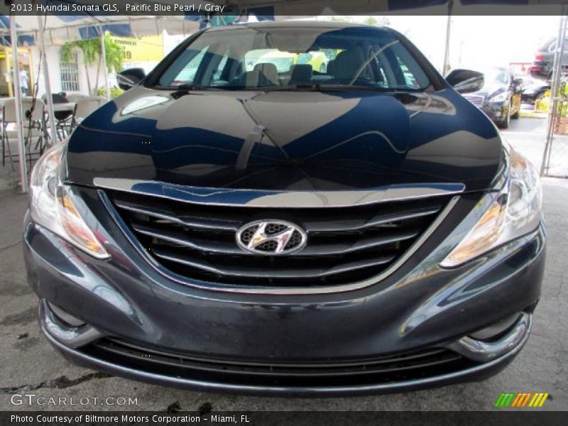 Pacific Blue Pearl / Gray 2013 Hyundai Sonata GLS