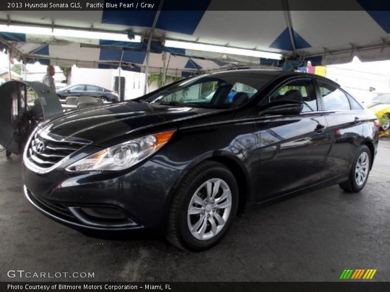 Pacific Blue Pearl / Gray 2013 Hyundai Sonata GLS
