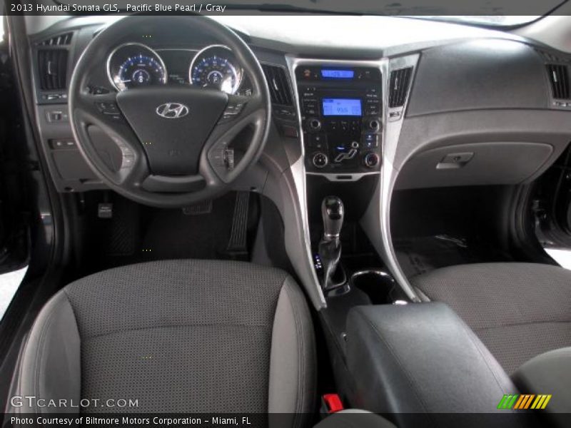 Pacific Blue Pearl / Gray 2013 Hyundai Sonata GLS