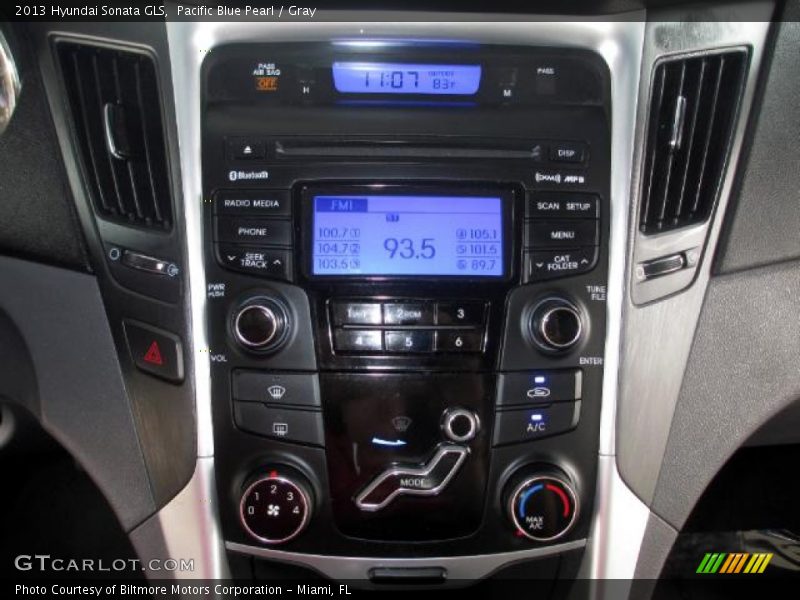 Pacific Blue Pearl / Gray 2013 Hyundai Sonata GLS