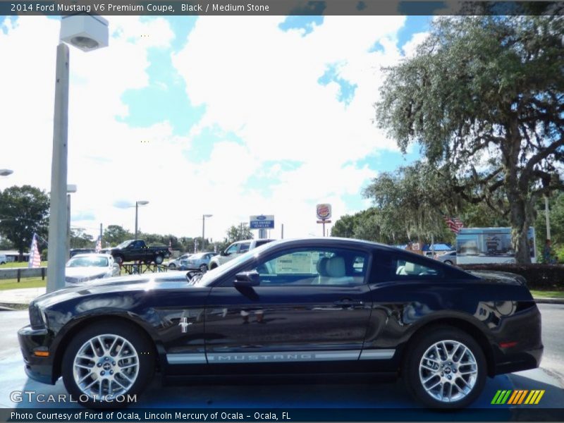 Black / Medium Stone 2014 Ford Mustang V6 Premium Coupe