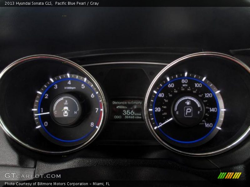 Pacific Blue Pearl / Gray 2013 Hyundai Sonata GLS