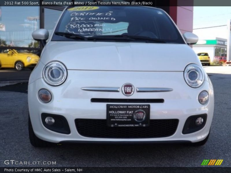 Bianco Perla (Pearl White) / Sport Tessuto Nero/Nero (Black/Black) 2012 Fiat 500 Sport