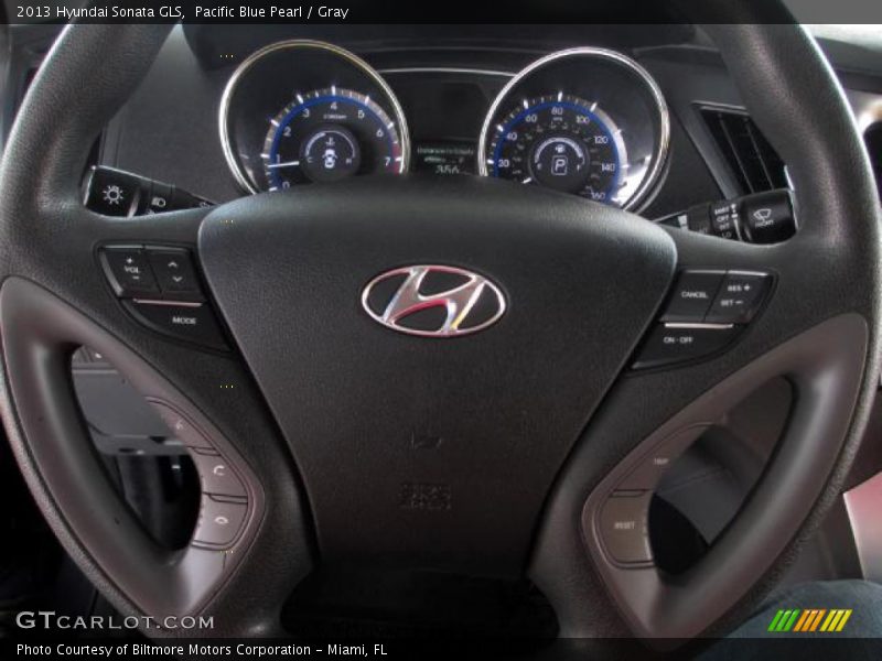 Pacific Blue Pearl / Gray 2013 Hyundai Sonata GLS
