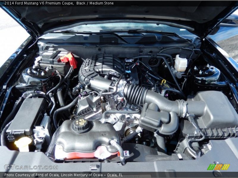 Black / Medium Stone 2014 Ford Mustang V6 Premium Coupe