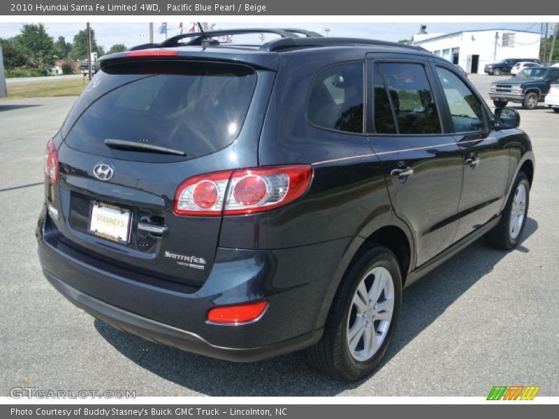 Pacific Blue Pearl / Beige 2010 Hyundai Santa Fe Limited 4WD