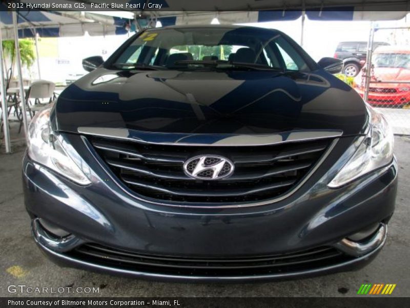 Pacific Blue Pearl / Gray 2012 Hyundai Sonata GLS