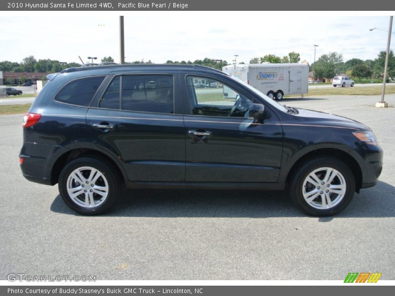 Pacific Blue Pearl / Beige 2010 Hyundai Santa Fe Limited 4WD