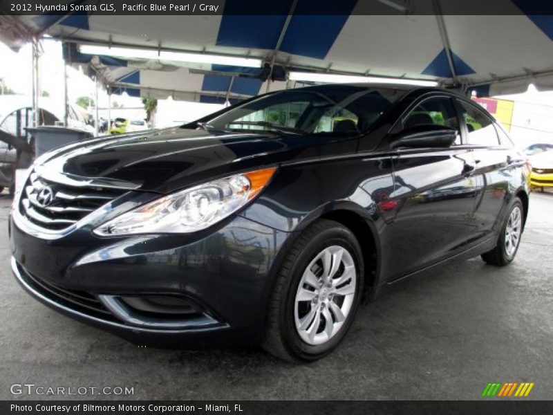 Pacific Blue Pearl / Gray 2012 Hyundai Sonata GLS