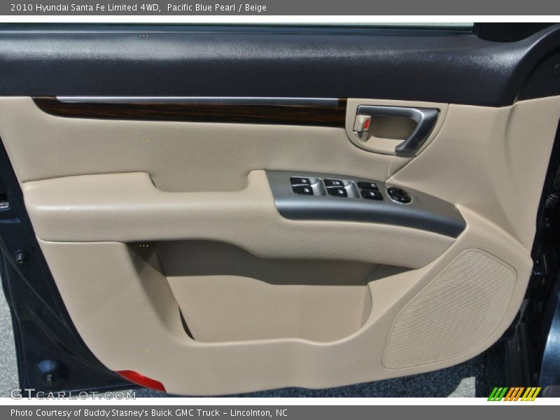 Pacific Blue Pearl / Beige 2010 Hyundai Santa Fe Limited 4WD