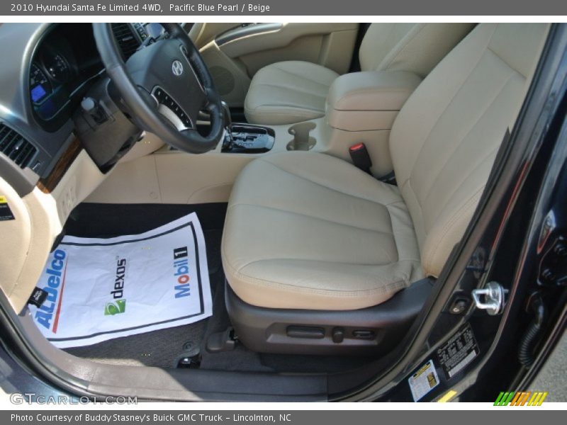 Pacific Blue Pearl / Beige 2010 Hyundai Santa Fe Limited 4WD