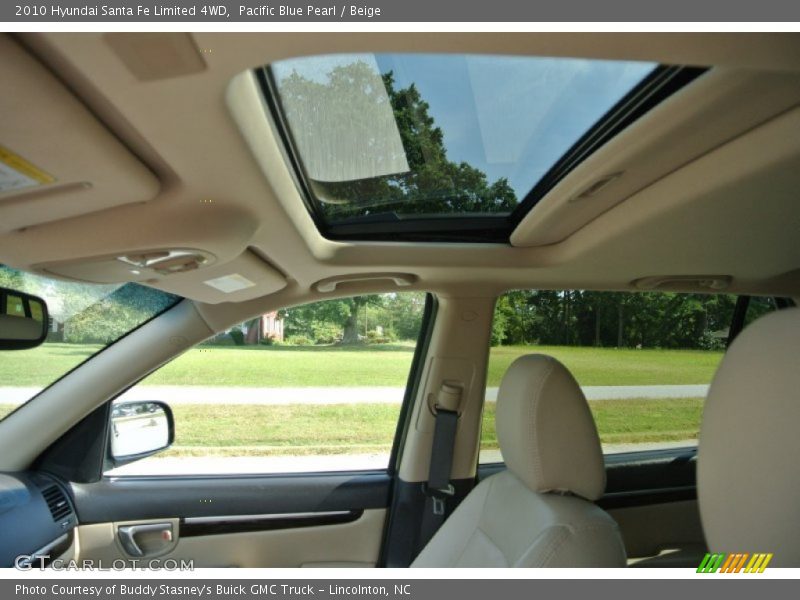 Pacific Blue Pearl / Beige 2010 Hyundai Santa Fe Limited 4WD