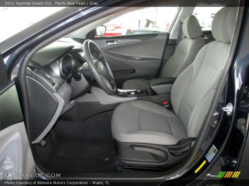 Pacific Blue Pearl / Gray 2012 Hyundai Sonata GLS