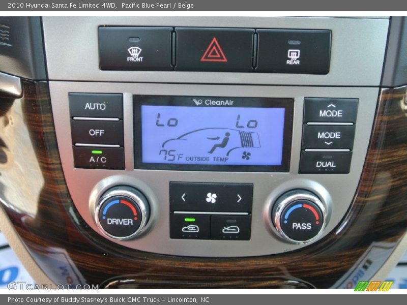 Pacific Blue Pearl / Beige 2010 Hyundai Santa Fe Limited 4WD