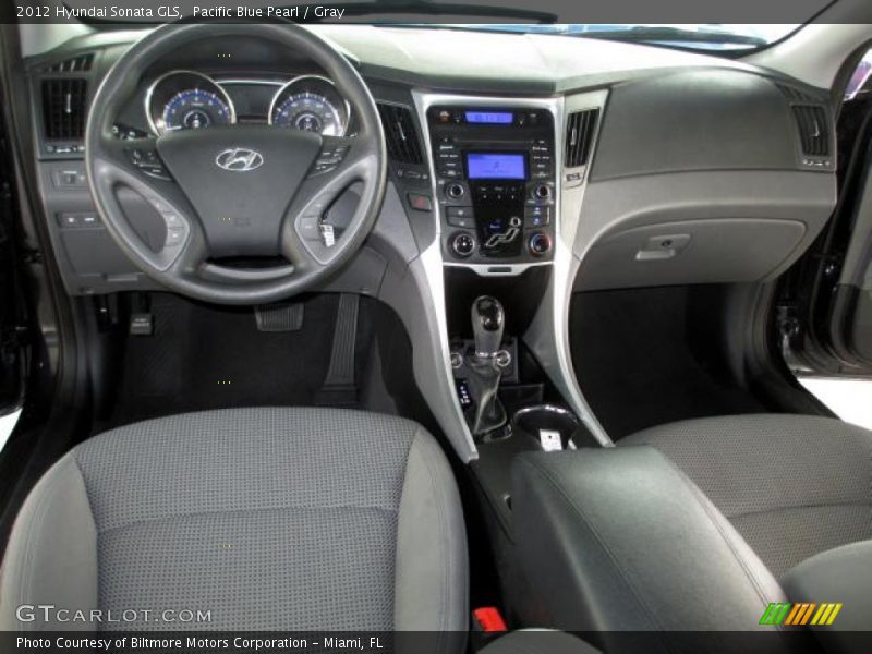 Pacific Blue Pearl / Gray 2012 Hyundai Sonata GLS