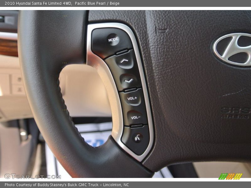 Pacific Blue Pearl / Beige 2010 Hyundai Santa Fe Limited 4WD