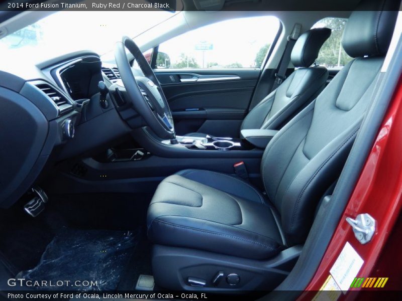 Ruby Red / Charcoal Black 2014 Ford Fusion Titanium