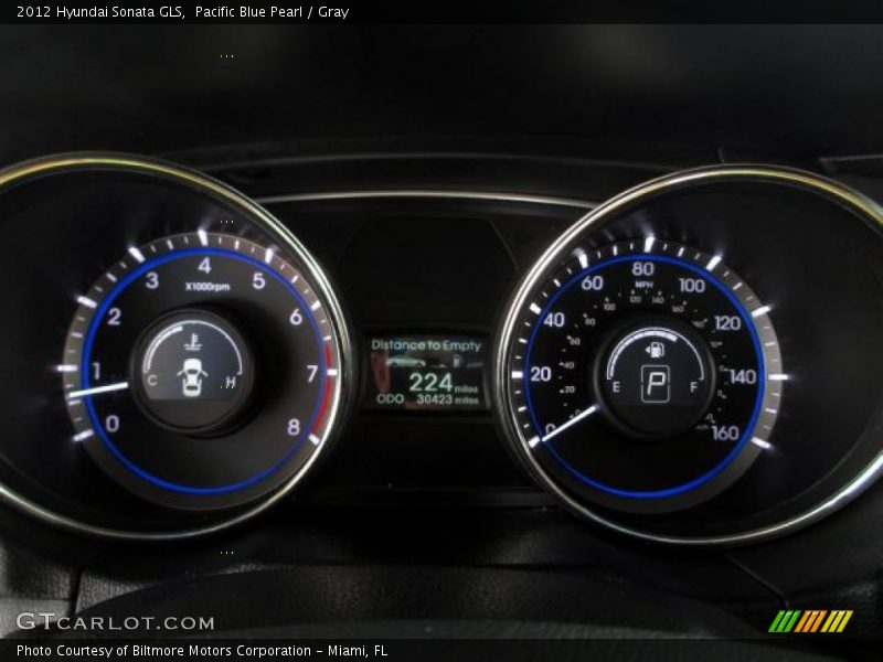 Pacific Blue Pearl / Gray 2012 Hyundai Sonata GLS