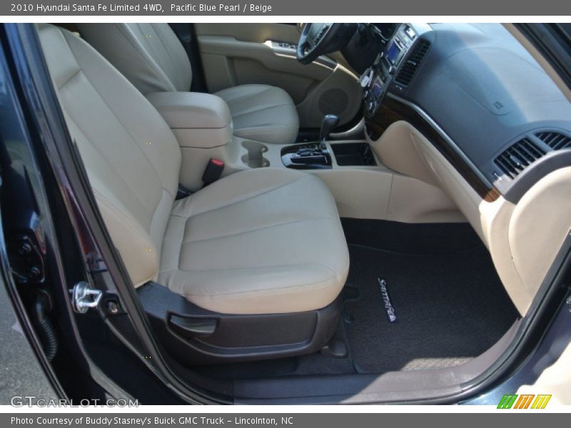 Pacific Blue Pearl / Beige 2010 Hyundai Santa Fe Limited 4WD