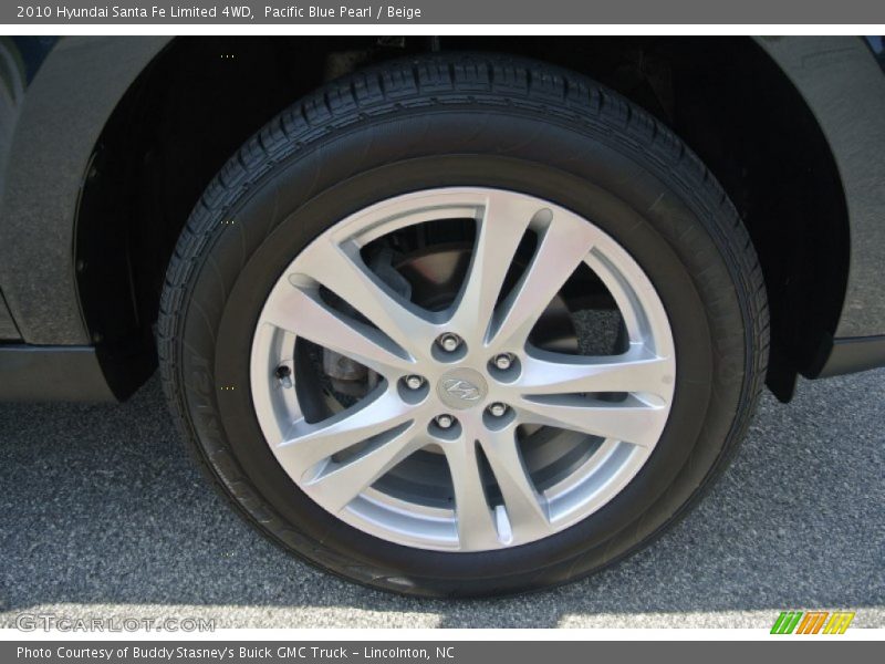 Pacific Blue Pearl / Beige 2010 Hyundai Santa Fe Limited 4WD