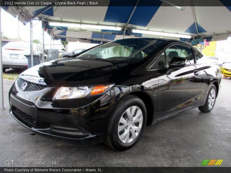 Crystal Black Pearl / Black 2012 Honda Civic LX Coupe