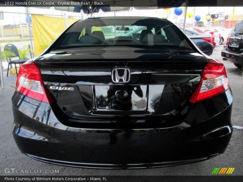 Crystal Black Pearl / Black 2012 Honda Civic LX Coupe