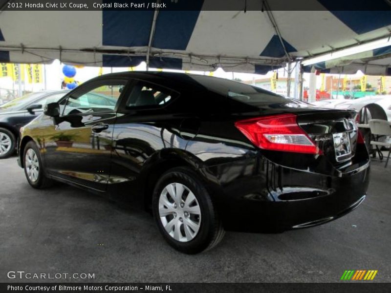 Crystal Black Pearl / Black 2012 Honda Civic LX Coupe
