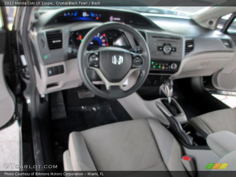 Crystal Black Pearl / Black 2012 Honda Civic LX Coupe