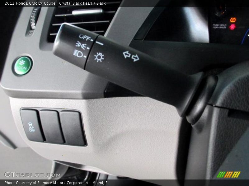 Crystal Black Pearl / Black 2012 Honda Civic LX Coupe