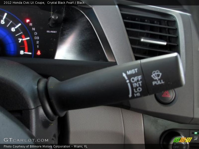 Crystal Black Pearl / Black 2012 Honda Civic LX Coupe