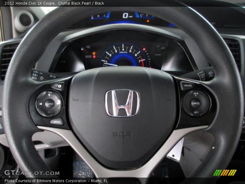 Crystal Black Pearl / Black 2012 Honda Civic LX Coupe