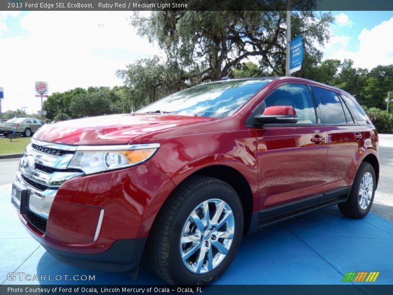 Ruby Red / Medium Light Stone 2013 Ford Edge SEL EcoBoost
