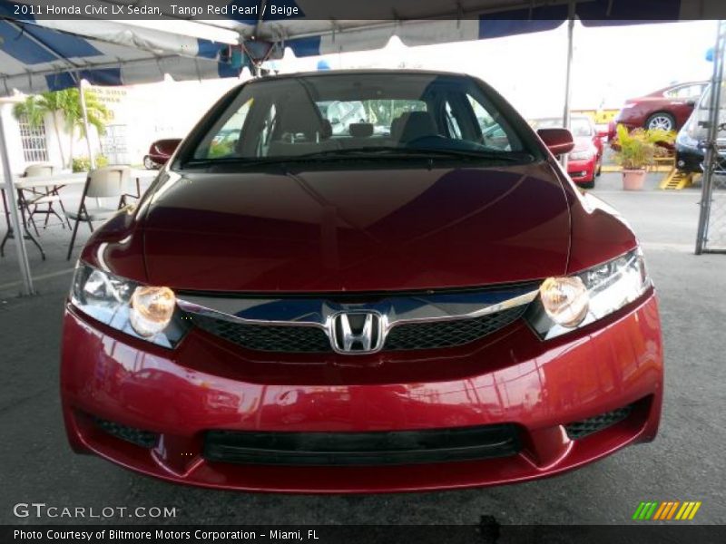 Tango Red Pearl / Beige 2011 Honda Civic LX Sedan