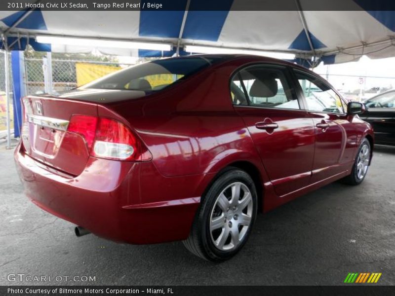Tango Red Pearl / Beige 2011 Honda Civic LX Sedan
