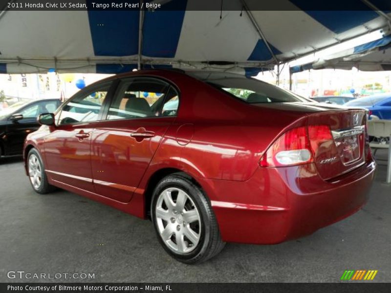 Tango Red Pearl / Beige 2011 Honda Civic LX Sedan
