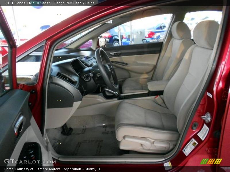 Tango Red Pearl / Beige 2011 Honda Civic LX Sedan