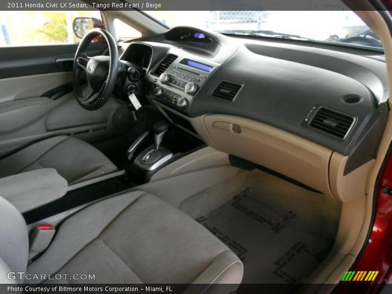 Tango Red Pearl / Beige 2011 Honda Civic LX Sedan