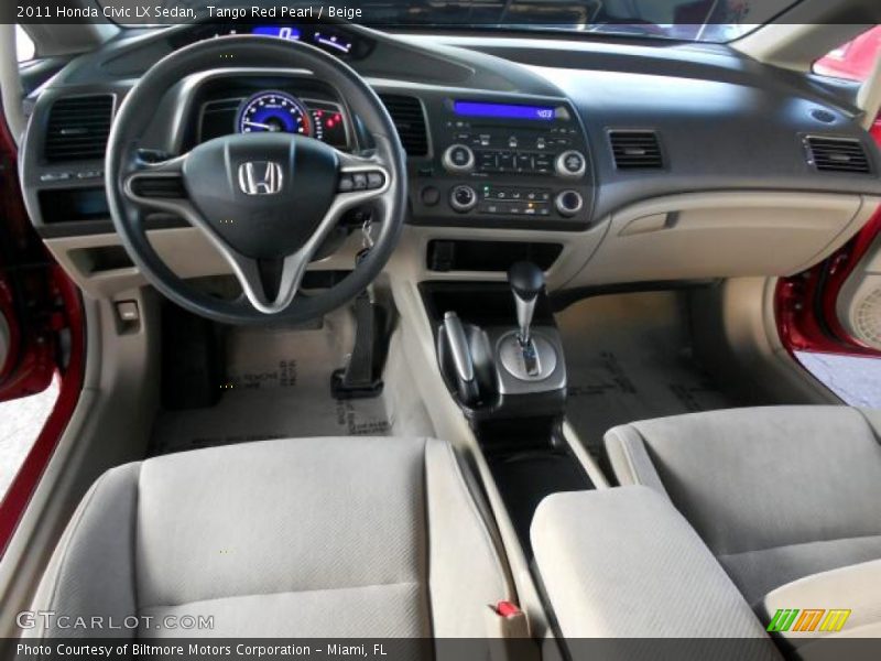 Tango Red Pearl / Beige 2011 Honda Civic LX Sedan