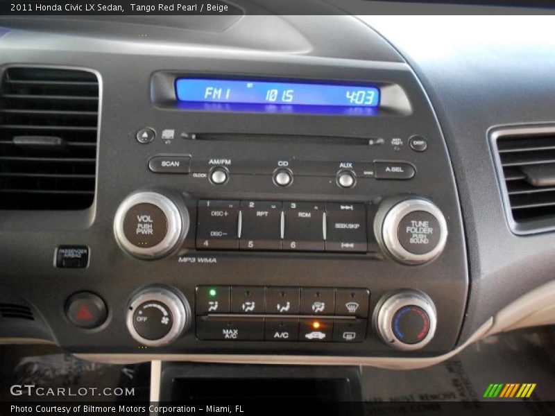 Tango Red Pearl / Beige 2011 Honda Civic LX Sedan