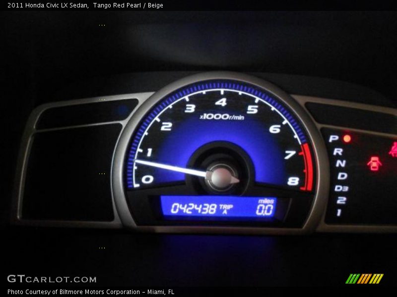 Tango Red Pearl / Beige 2011 Honda Civic LX Sedan
