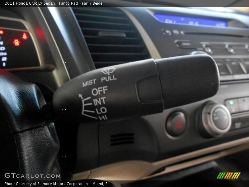 Tango Red Pearl / Beige 2011 Honda Civic LX Sedan