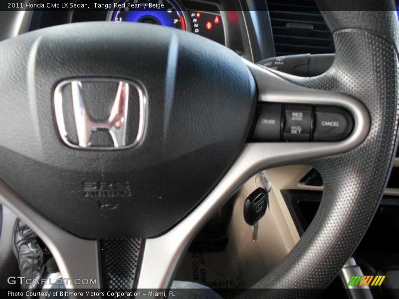 Tango Red Pearl / Beige 2011 Honda Civic LX Sedan