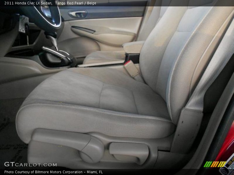 Tango Red Pearl / Beige 2011 Honda Civic LX Sedan