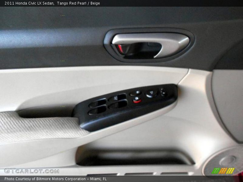 Tango Red Pearl / Beige 2011 Honda Civic LX Sedan