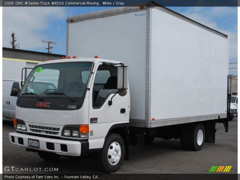 White / Gray 2005 GMC W Series Truck W4500 Commercial Moving