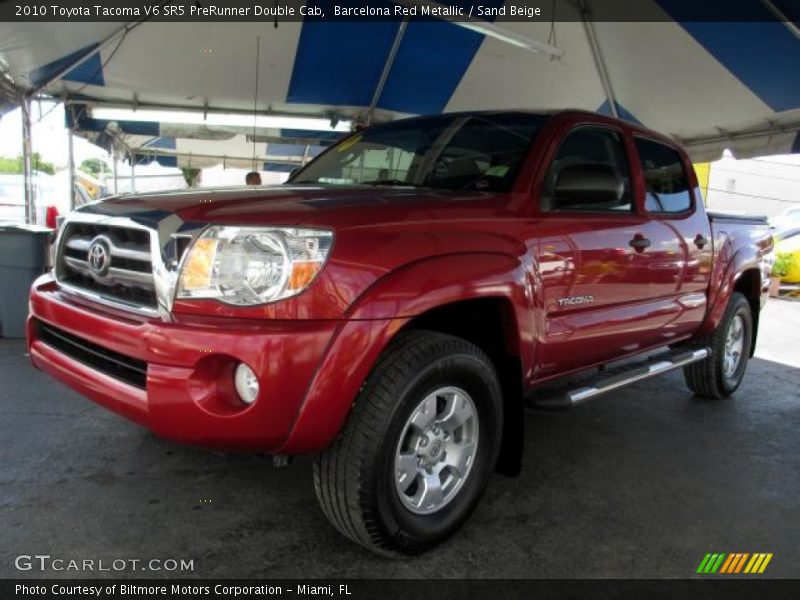 Barcelona Red Metallic / Sand Beige 2010 Toyota Tacoma V6 SR5 PreRunner Double Cab