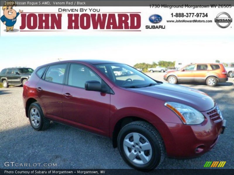 Venom Red / Black 2009 Nissan Rogue S AWD