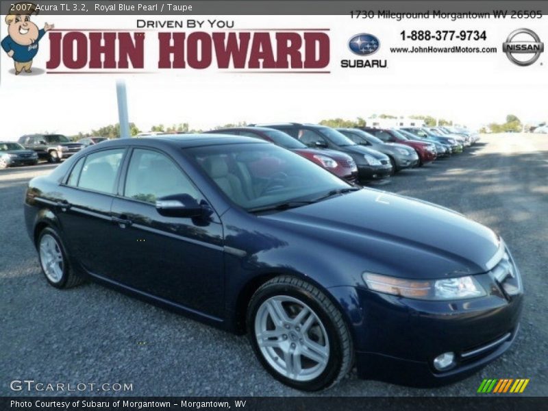 Royal Blue Pearl / Taupe 2007 Acura TL 3.2