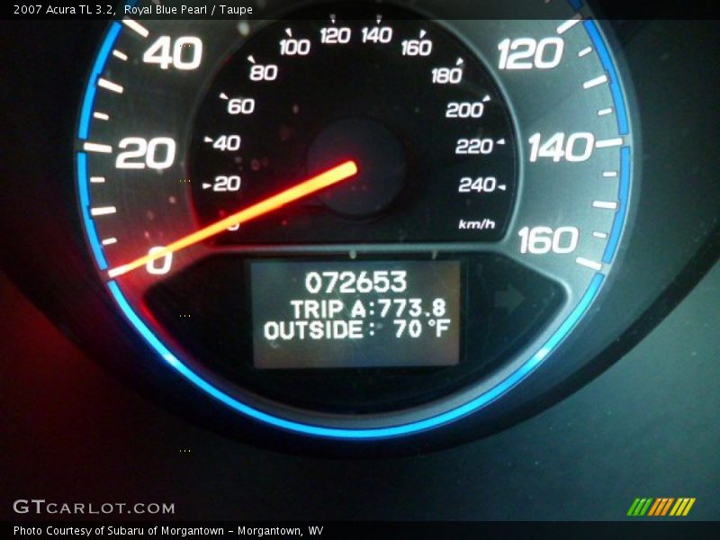 Royal Blue Pearl / Taupe 2007 Acura TL 3.2