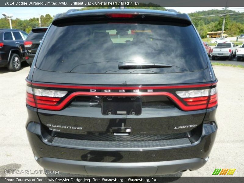 Brilliant Black Crystal Pearl / Black/Tan 2014 Dodge Durango Limited AWD